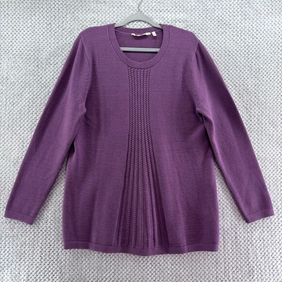 Soft Surroundings Sweaters - Soft Surroundings Purple Knit Sweater Womens Size L Long Sleeve Pullover
